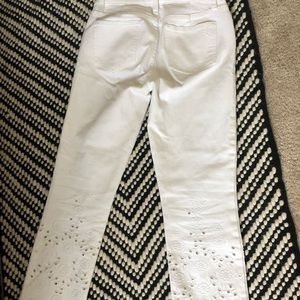 Tory Burch Jean White Ankle Straight Leg Jeans